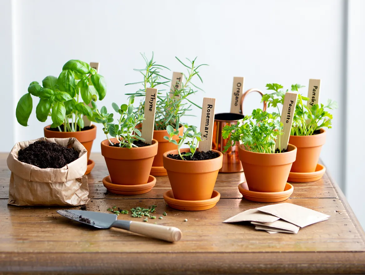 Herb Garden Starter Kit with multiple containers